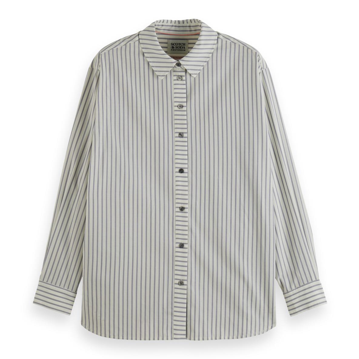 Scotch & Soda Oversized Fit Shirt With Stripes